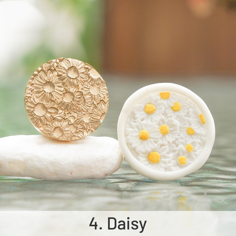 3D Relief Floral Wax Seal Stamps - Strawberry, Lemon, Rose, Daisy Designs sku-4