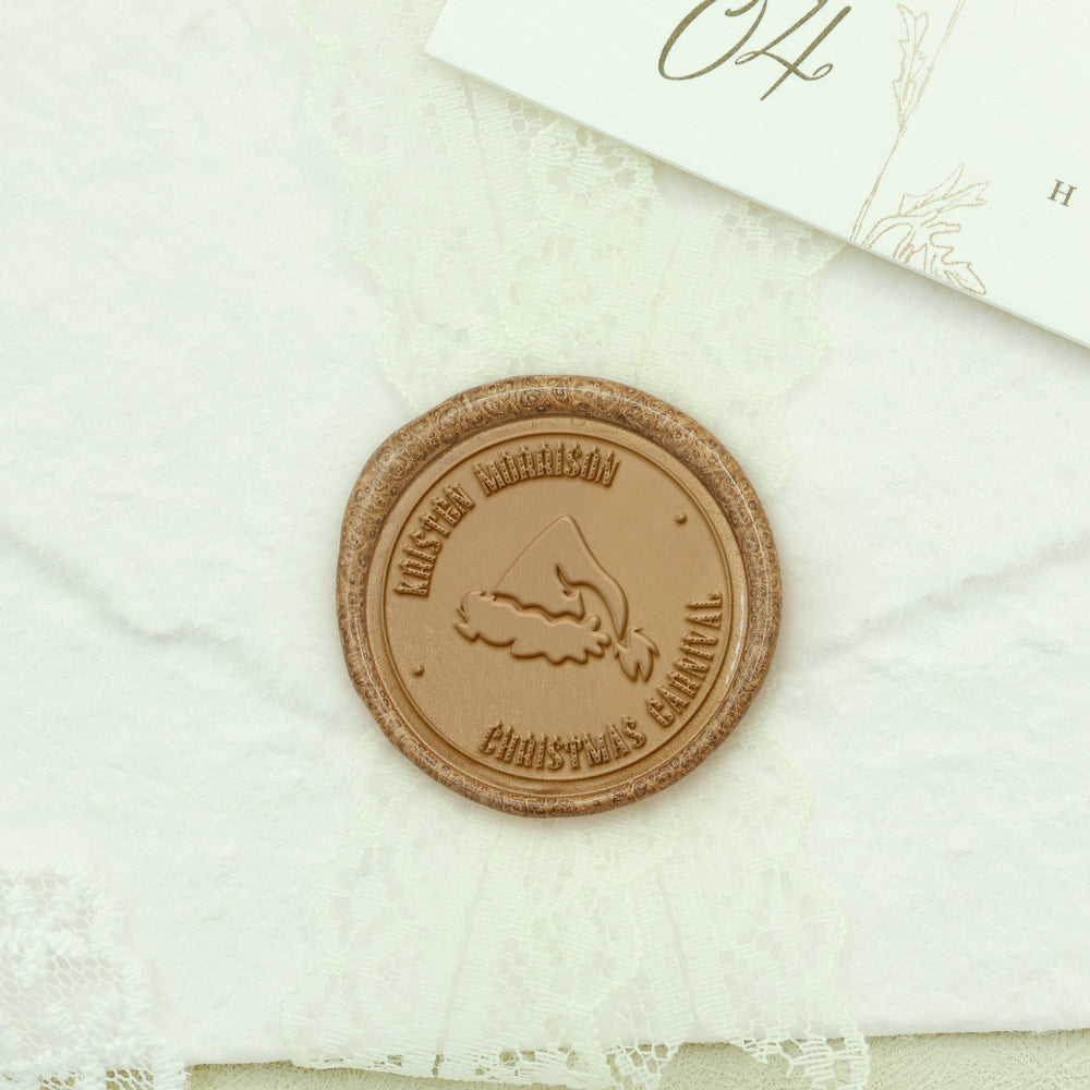 Moon Sleigh Reindeer Christmas Custom Name Wax Seal Stamp1