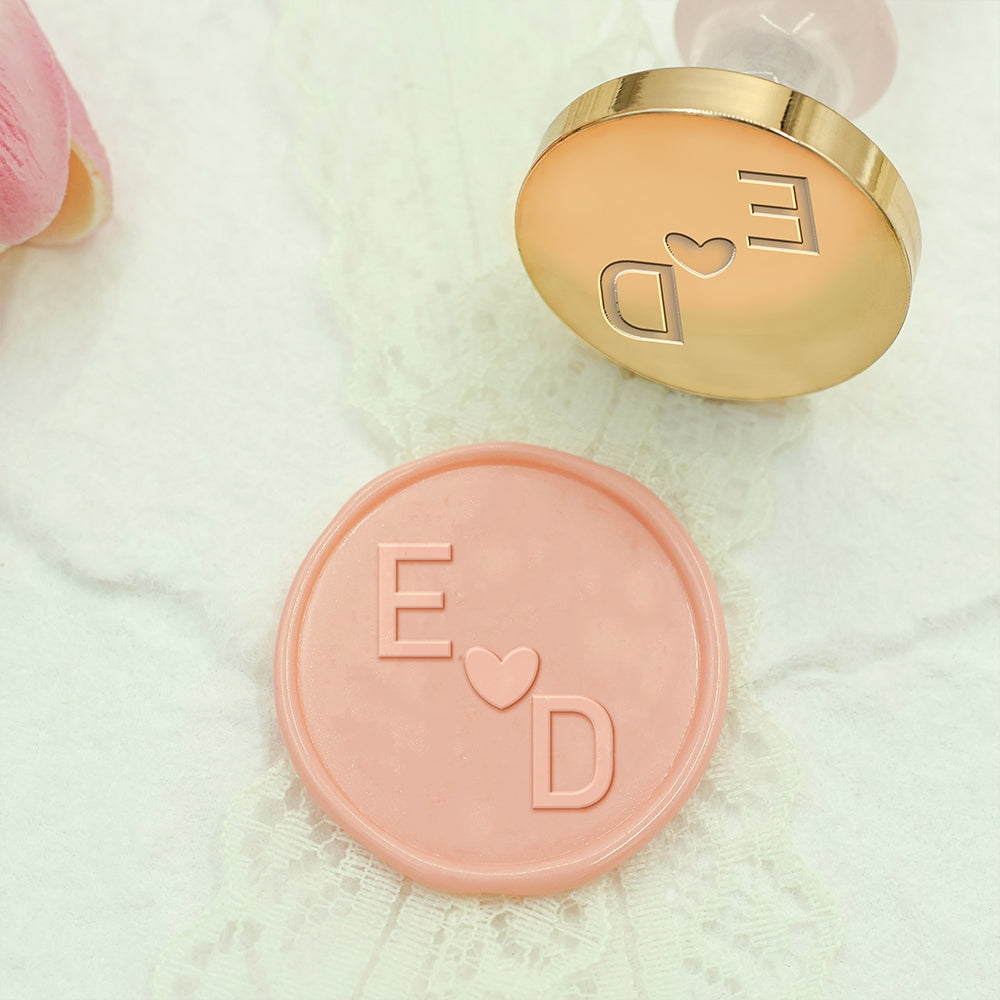 Minimalist Monogram Custom Wedding Wax Seal Stamp - Style 8-2