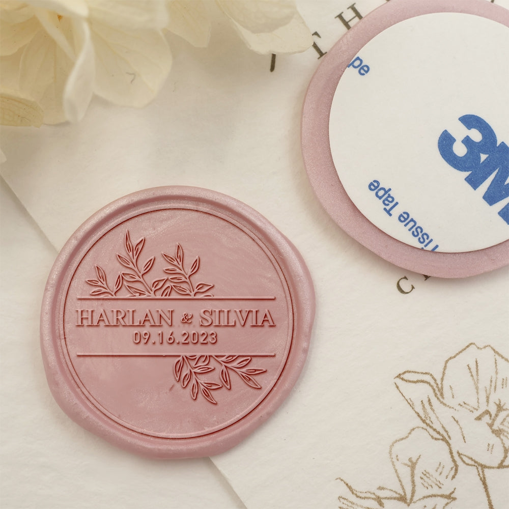 Name Wedding Custom Self-Adhesive Wax Seal Stickers (27 Designs)-2