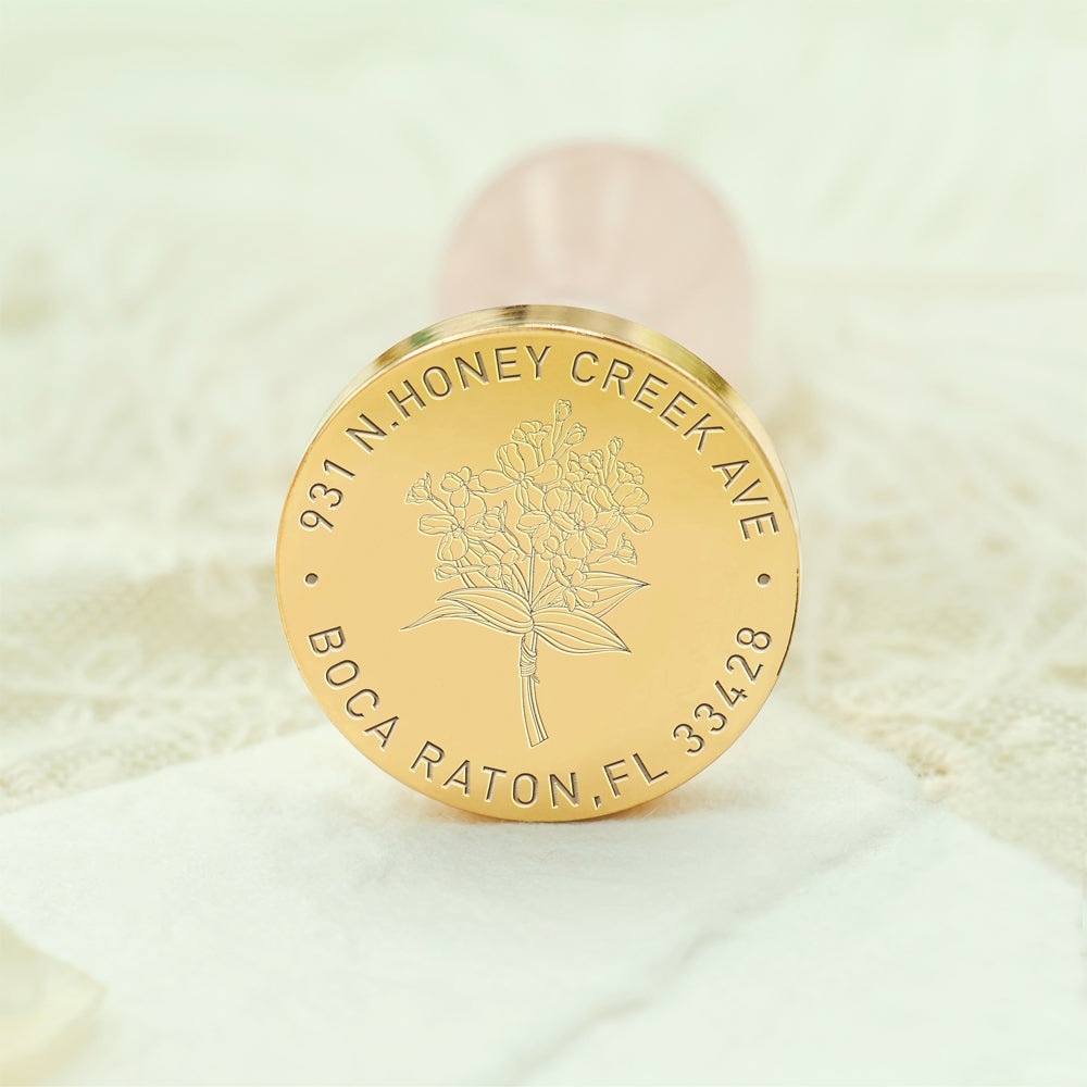 Natural Plant Custom Address Wax Seal Stamp - 24 24-3