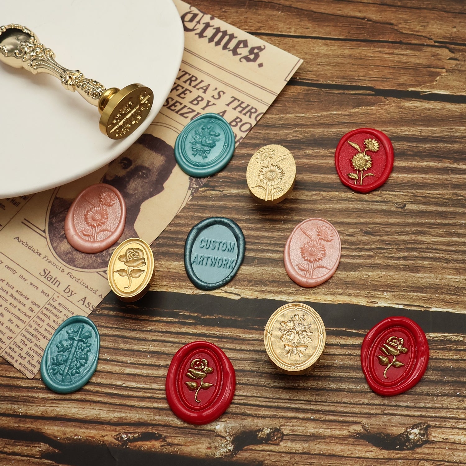 Oval Fully Customized Wax Seal Stamp with Your Own Artwork 6