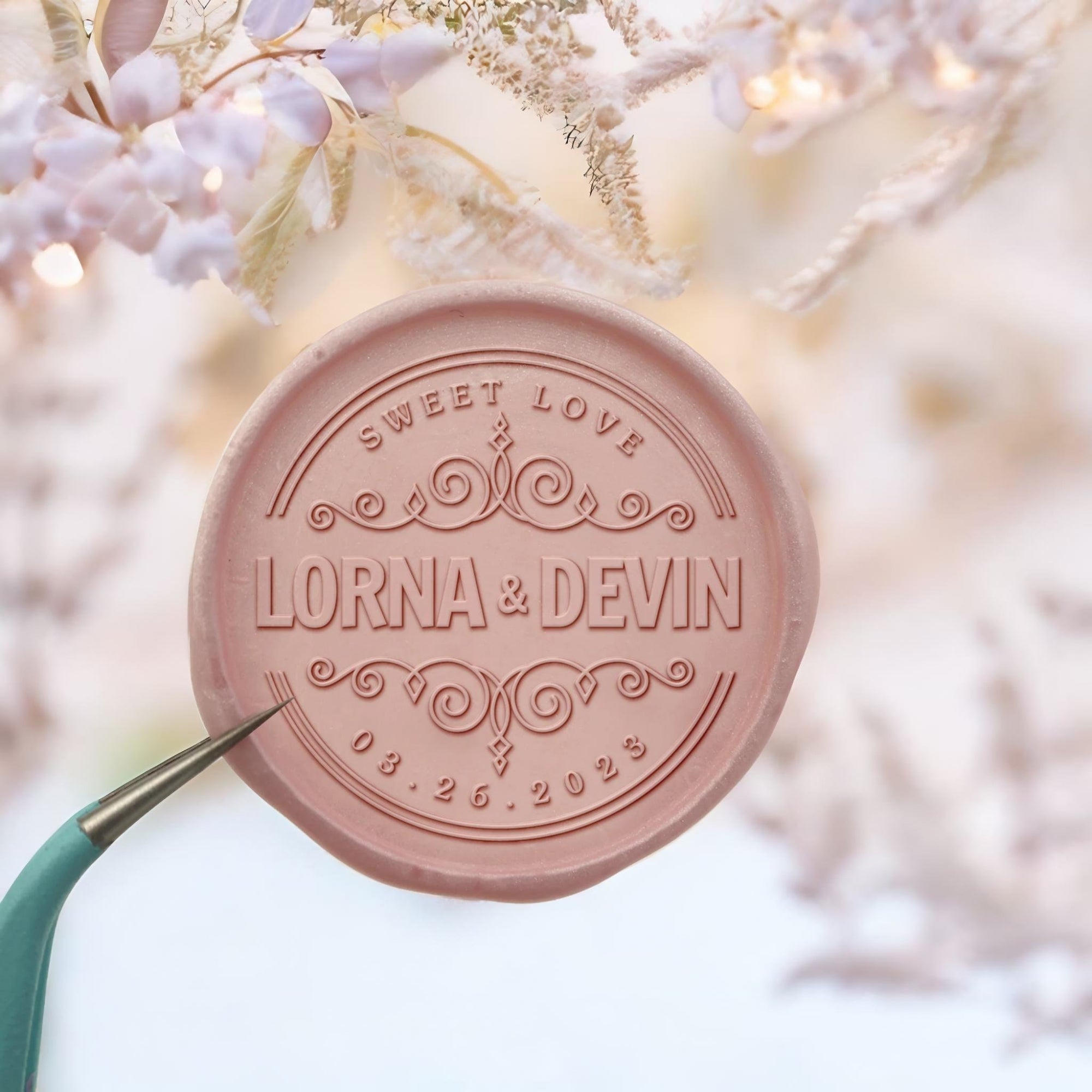 Sweet Love Name Wedding Custom Self-Adhesive Wax Seal Stickers