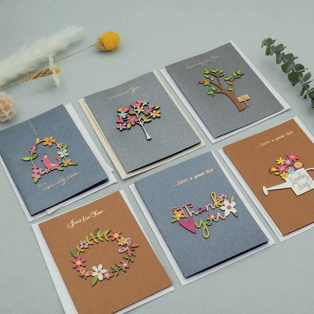 Floral Wooden Trinket Card With Envelope Assortment