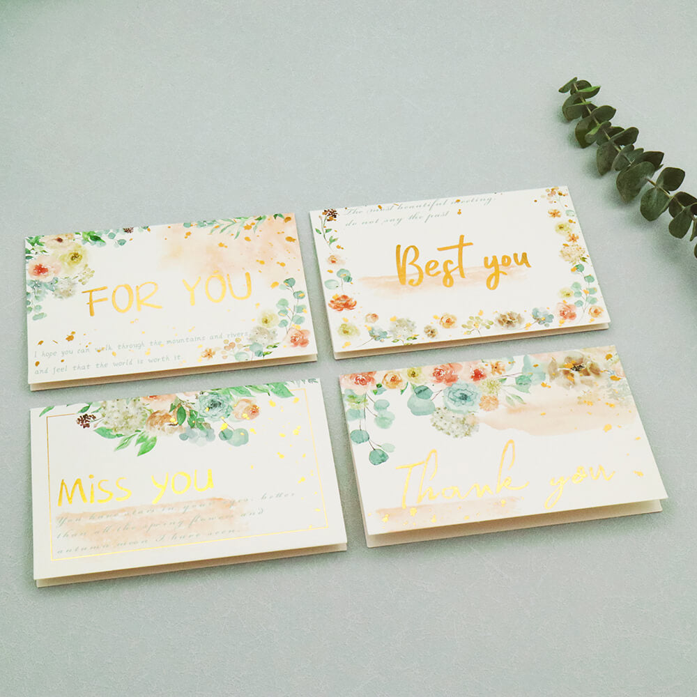 Spring Watercolor & Oil Painting Foil Card with Vellum Envelope