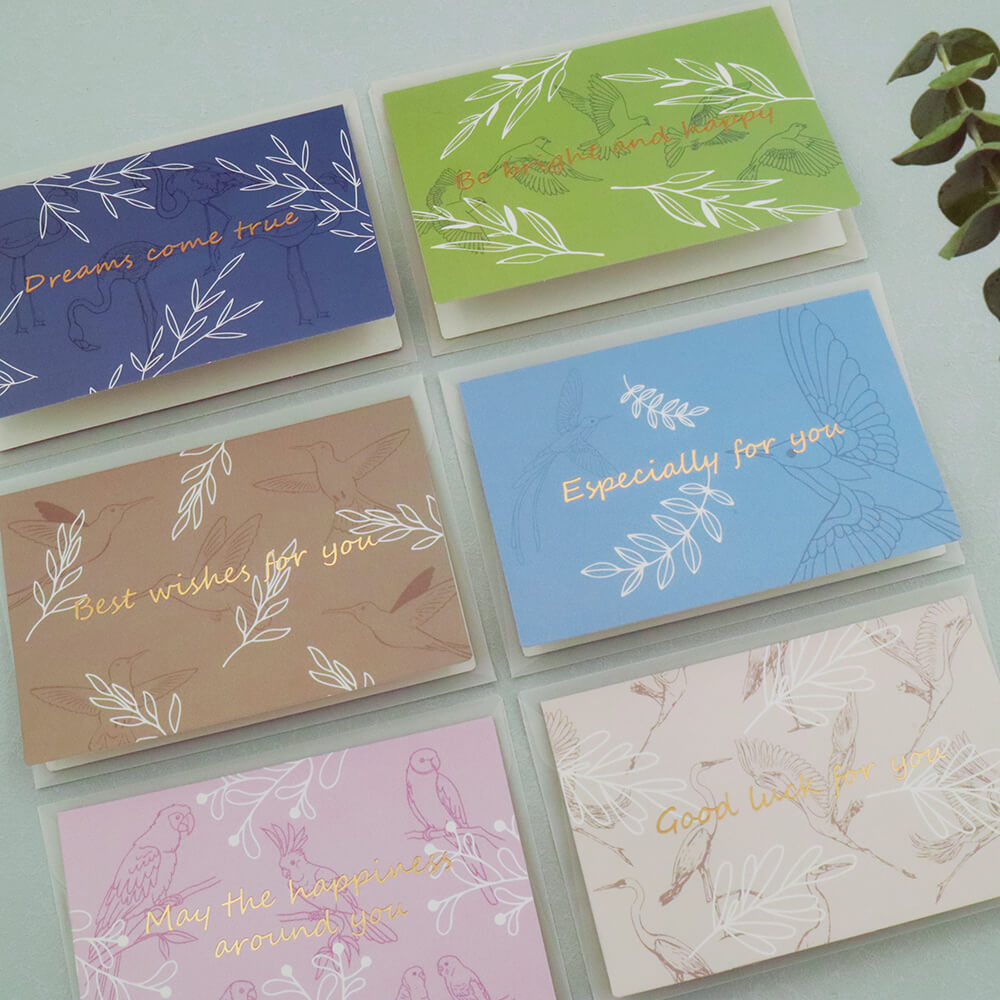 Wild Birds & Leaves Greeting Card With Envelope