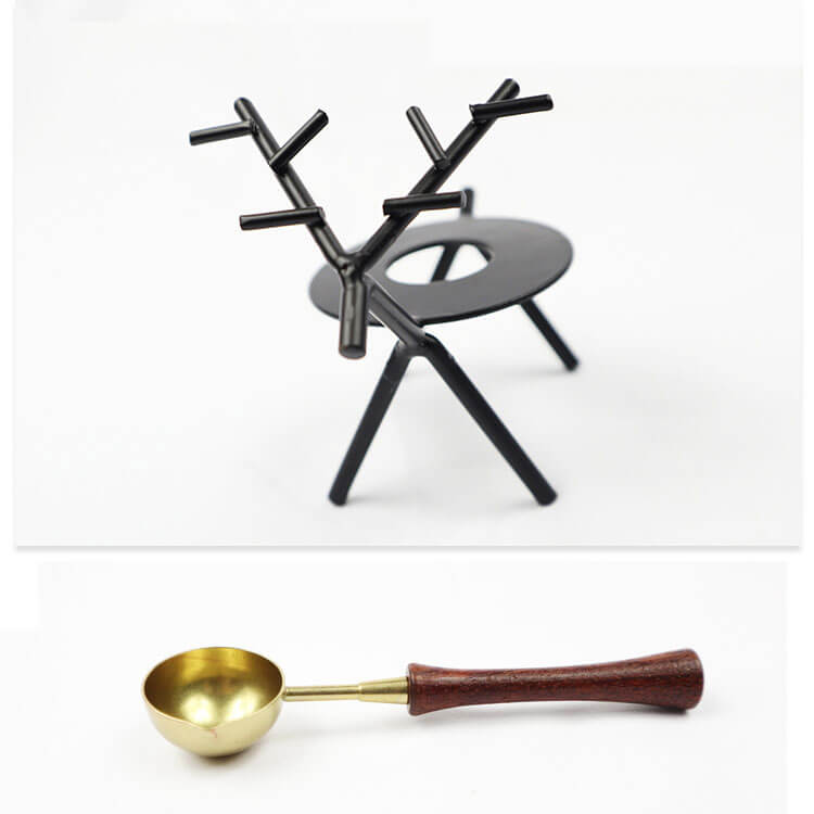 Deer Shaped Sealing Wax Melting Set / Spoon Holder