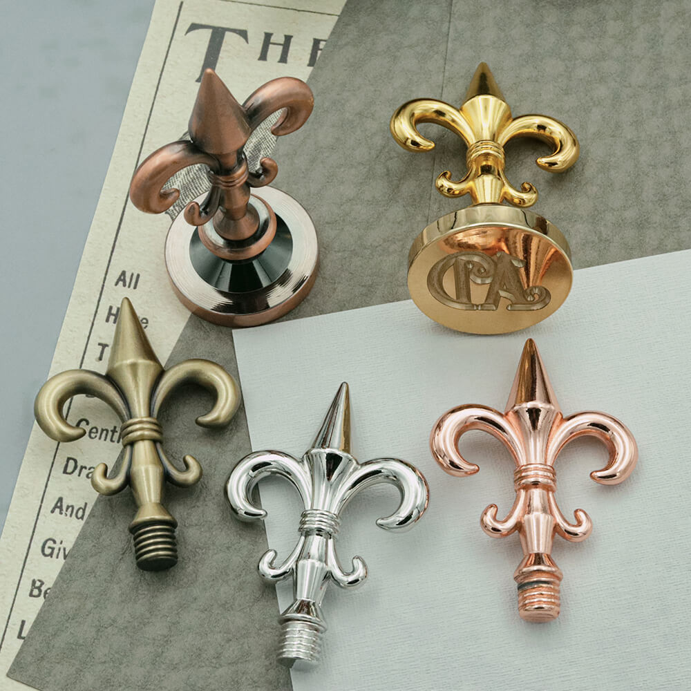 Rose Gold Detachable Fleur-de-lis Wax Stamp Handle Collection by AMZ Deco