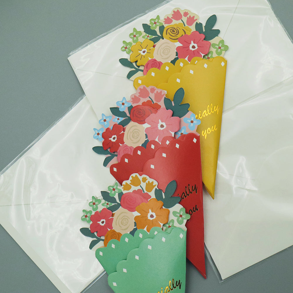 Flower Bouquet Card With Envelope by AMZ Deco