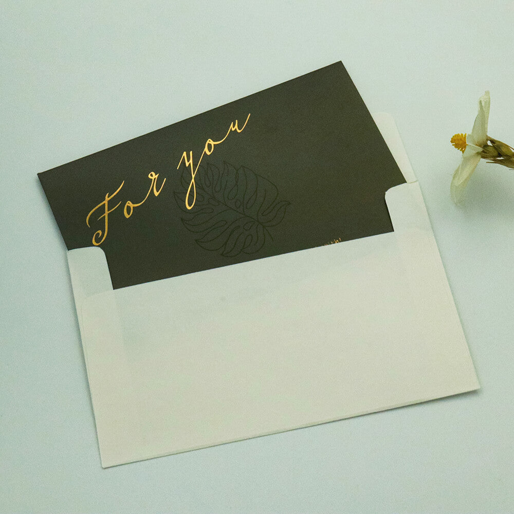 For You Gold Foil Morandi Color Greeting Card with Envelope by AMZ Deco