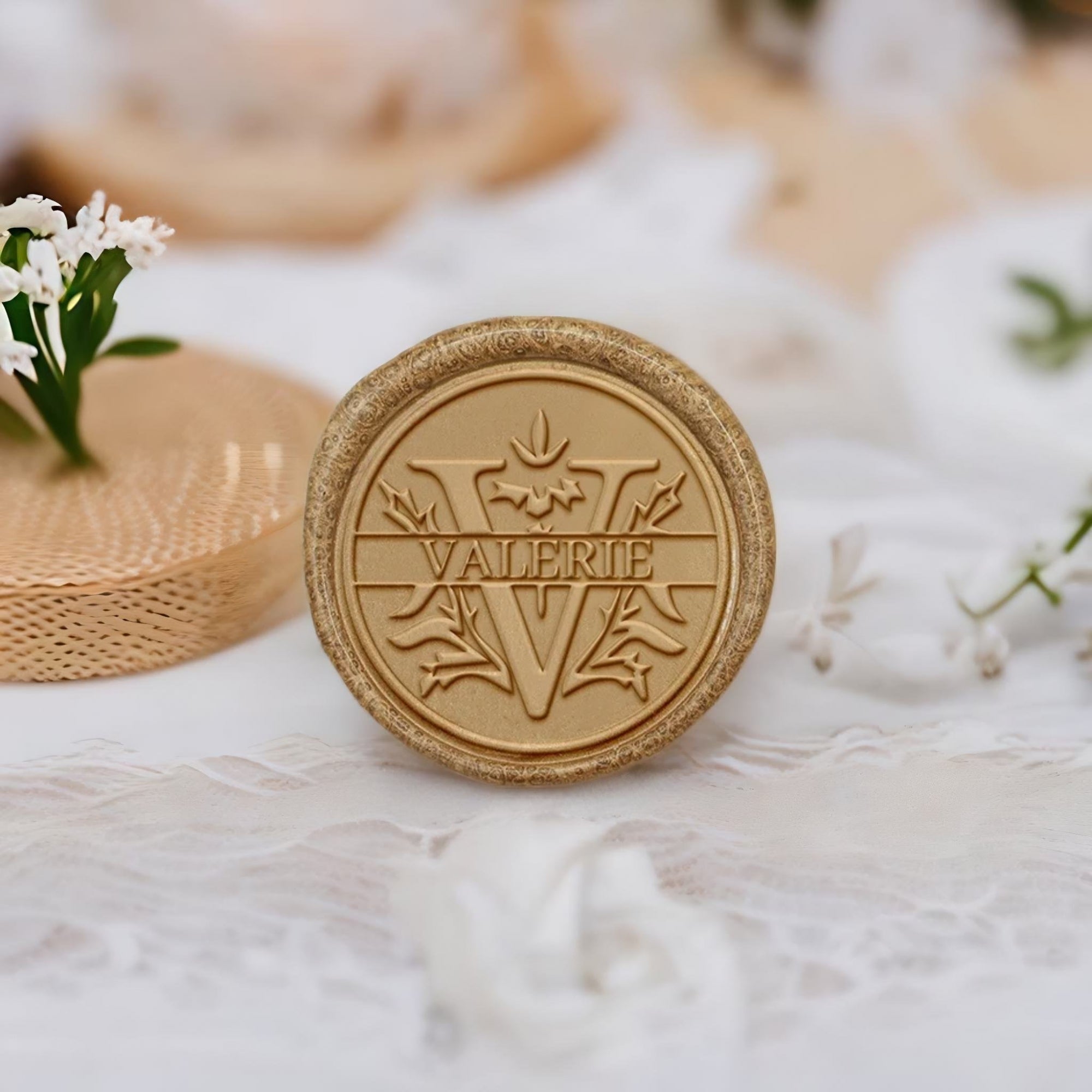 Custom Capital Letter Name Wax Seal Stamp - Letter V-2