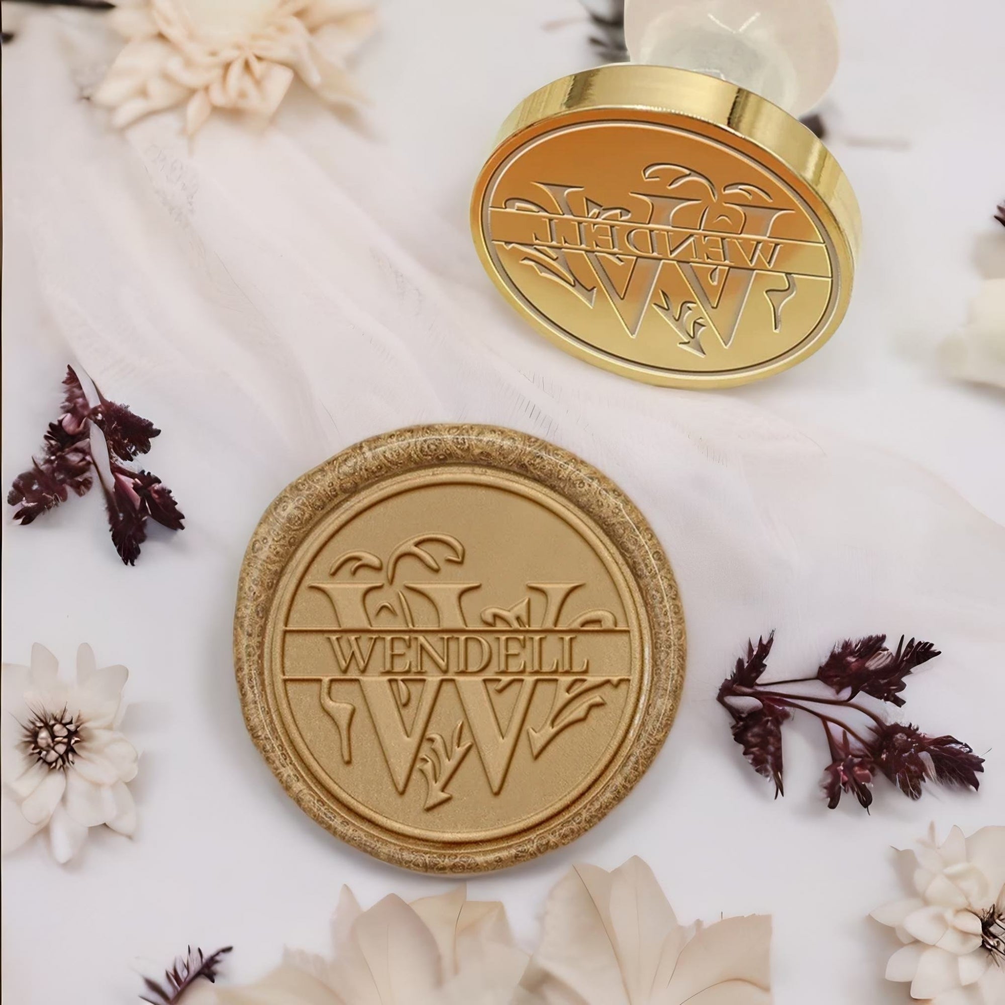 Custom Capital Letter Name Wax Seal Stamp - Letter W-3