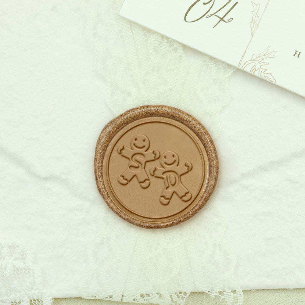 Gingerbread Man Christmas Custom Name Wax Seal Stamp1