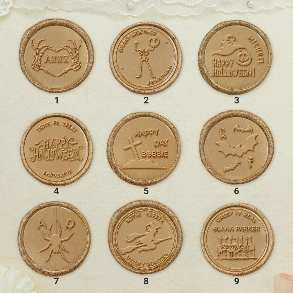 Custom Halloween Name Wax Seal Stamp with Full Name / Initial-sku1