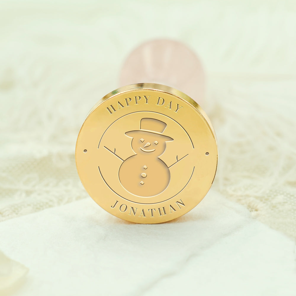 Snowman Christmas Custom Name Wax Seal Stamp