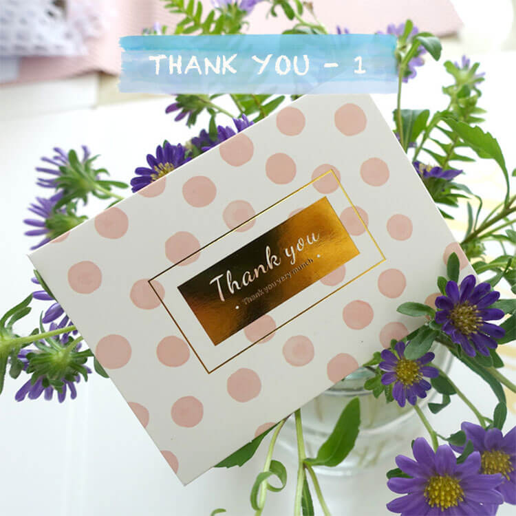 Mini Gold Foil Assorted Greeting Cards with Envelopes - Thank You Card-2