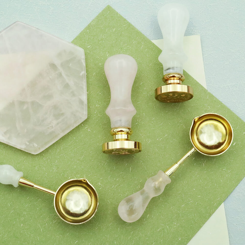 Quartz Wax Stamp Handles and Rose Quartz Non-stick Pad from AMZ Deco